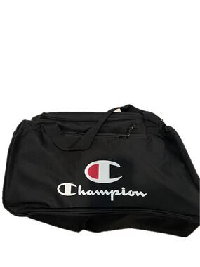 Champion 20"x12"x10" Black Logo Gym Bag